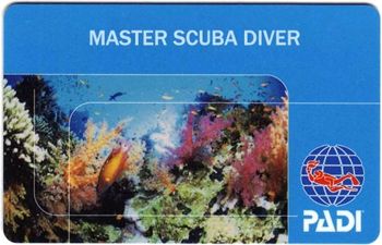 PADI Master Scuba Diver certificate